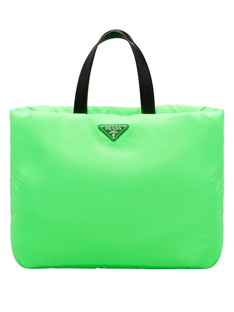 Prada neon green padded tote bag
