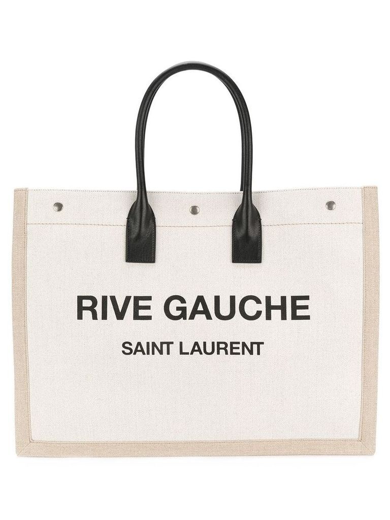 Saint Laurent Rive Gauche logo tote bag - Neutrals