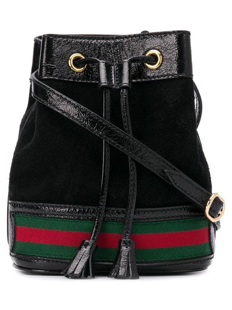 Gucci web detail bucket bag - Black