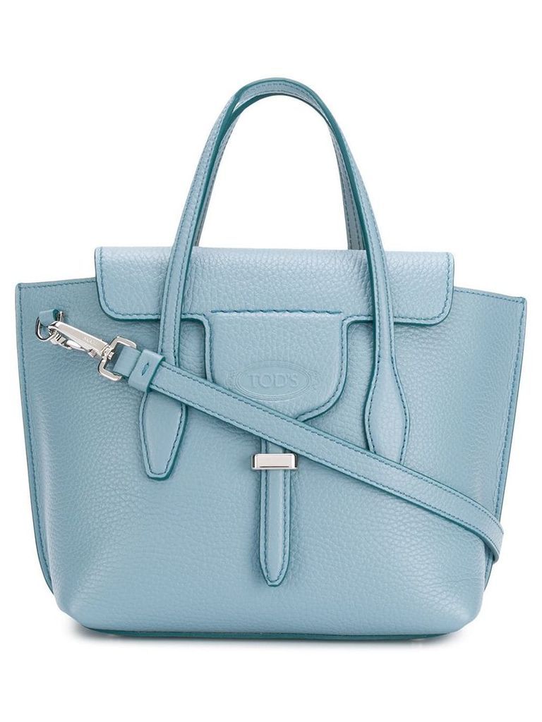 Tod's engraved logo tote - Blue