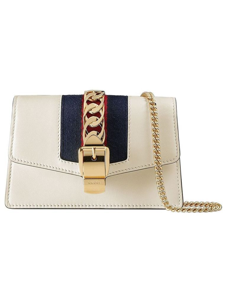 Gucci Sylvie leather mini chain bag - White
