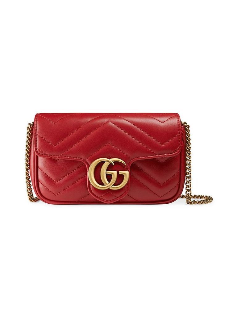 Gucci GG Marmont matelassé leather super mini bag - Red