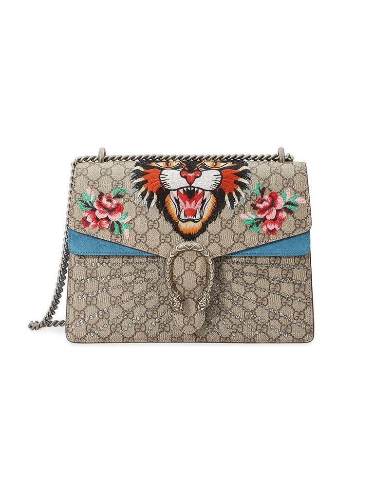 Gucci Tiger Dionysus embroidered shoulder bag - Neutrals