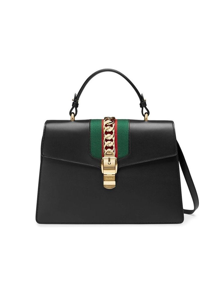 Gucci Sylvie leather top handle bag - Black
