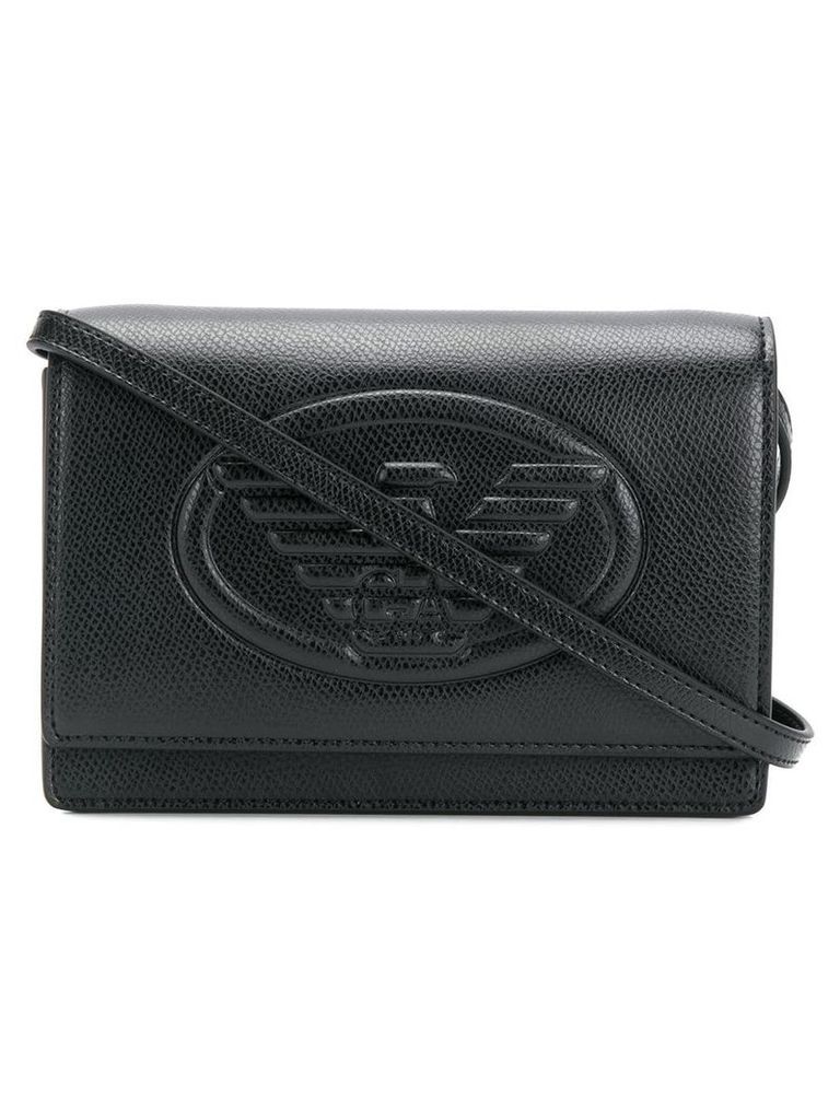 Emporio Armani embossed logo crossbody bag - Black