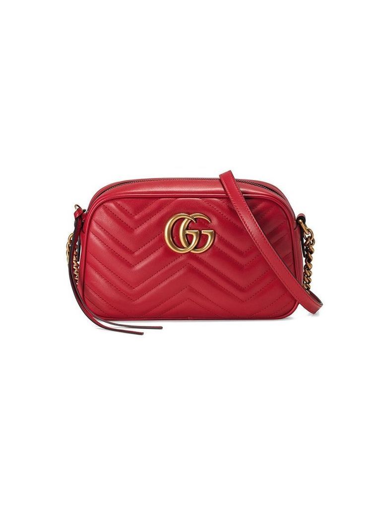 Gucci Marmont small matelassé leather shoulder bag - Red