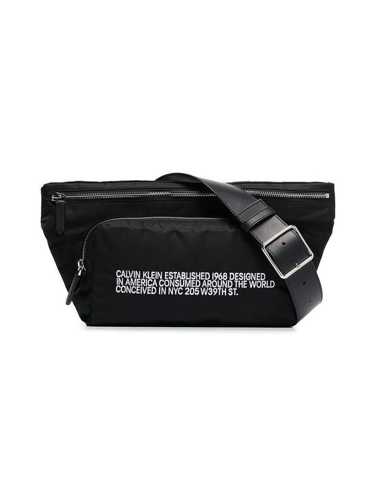 Calvin Klein 205W39nyc black CK address print belt bag