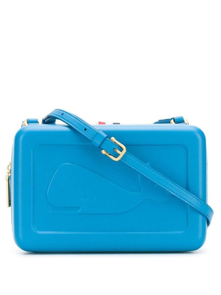 Thom Browne whale-embossed box bag - Blue