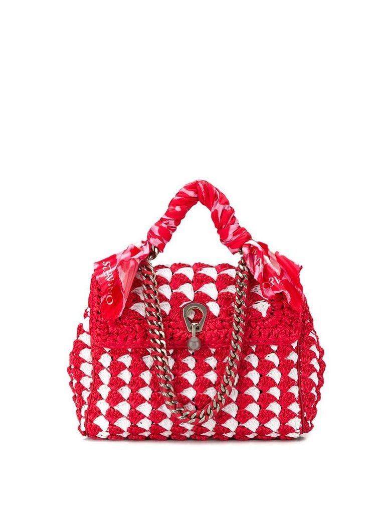 Ermanno Scervino woven style tote bag - Red