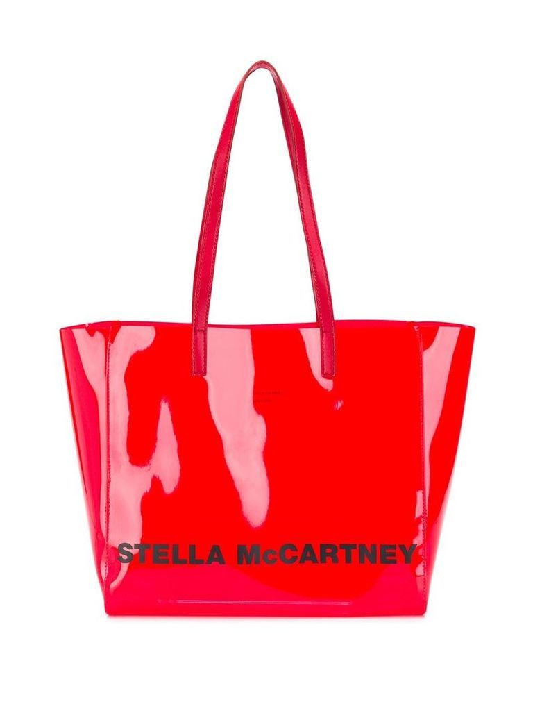 Stella McCartney logo print small tote - Red