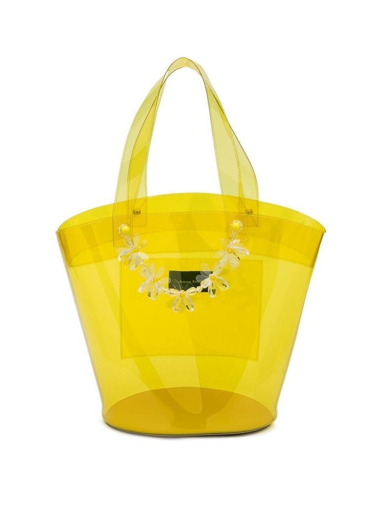 Simone Rocha Flower transparent bucket bag - Yellow
