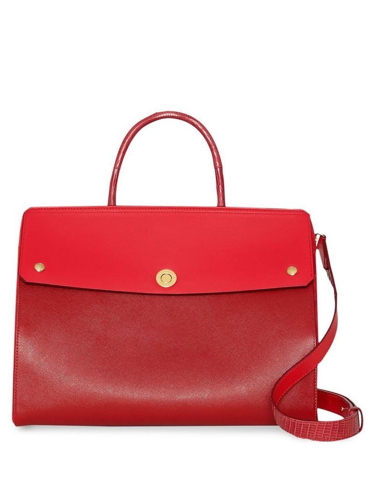 Burberry Small Leather and Suede Elizabeth Bag - Red