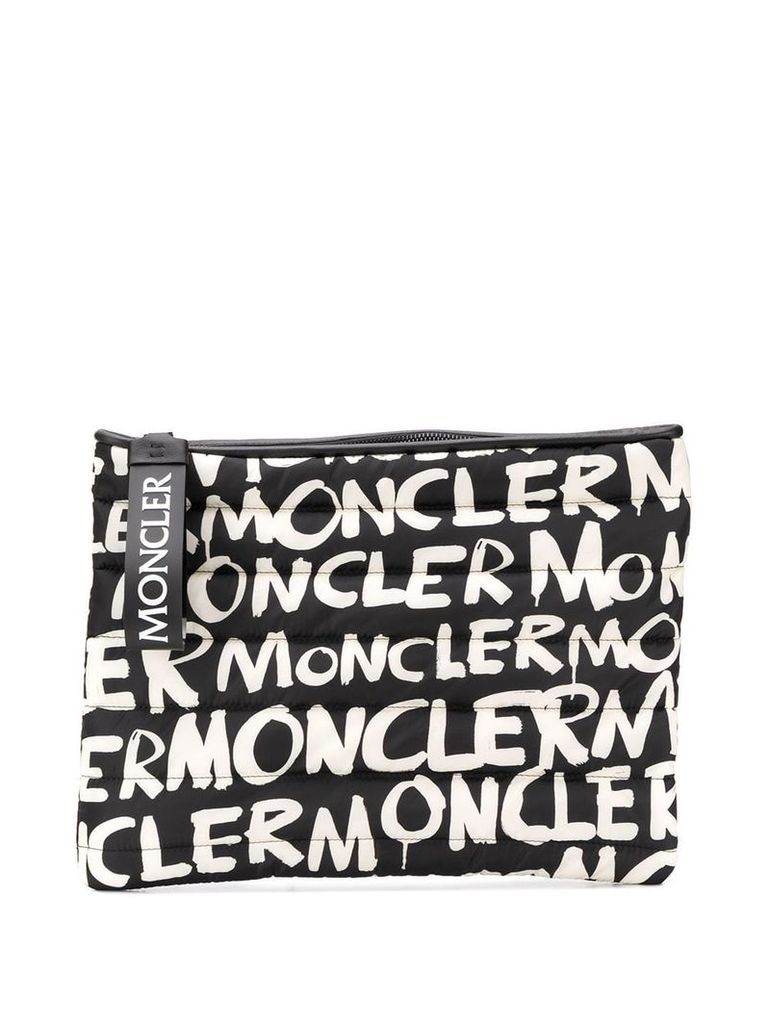 Moncler graffiti clutch bag - Black