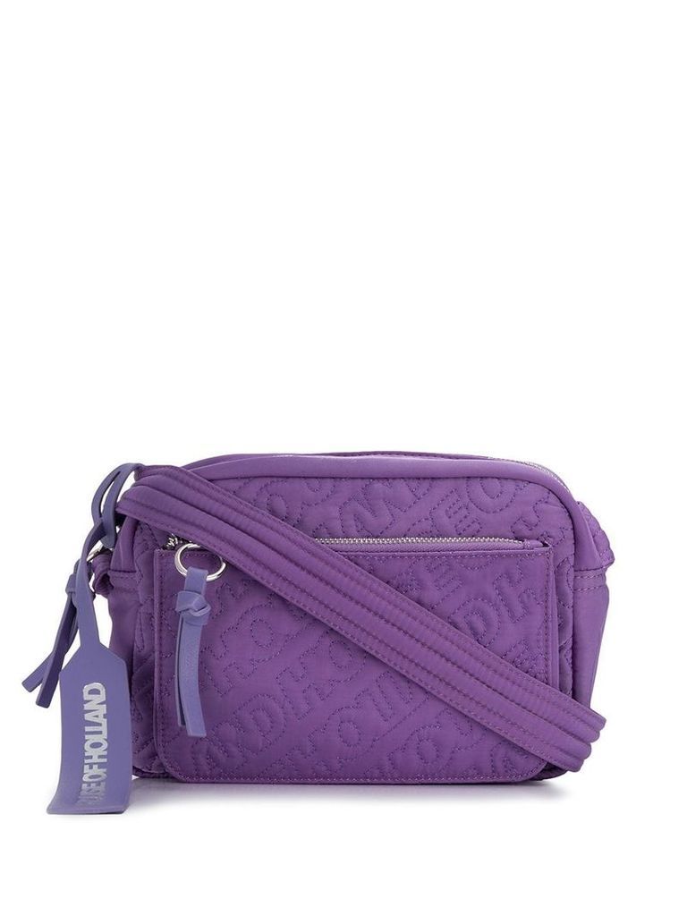 House of Holland embroidered logo crossbody bag - Purple