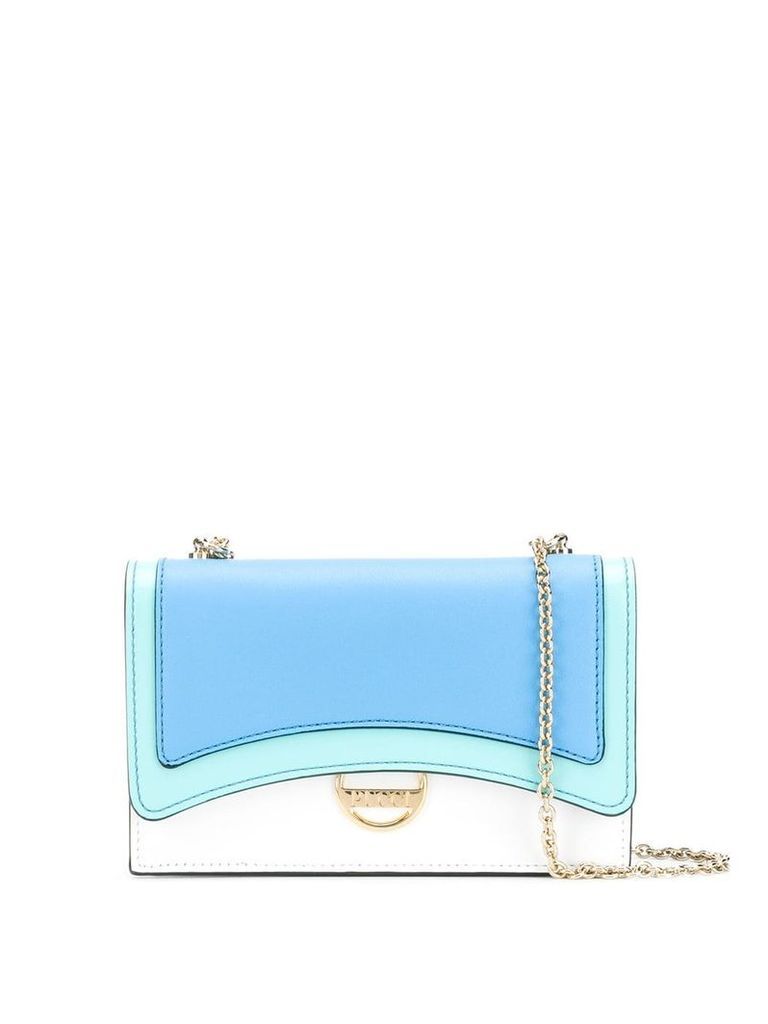 Emilio Pucci Blue Colourblock Shoulder Bag