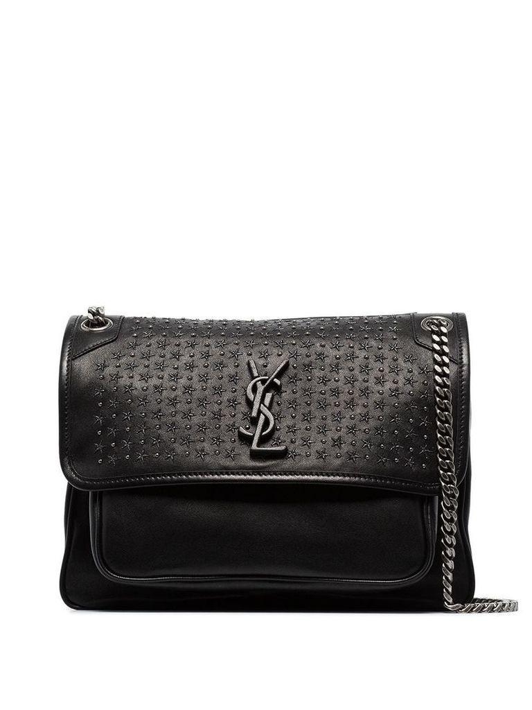 Saint Laurent Niki medium stud embellished leather shoulder bag -