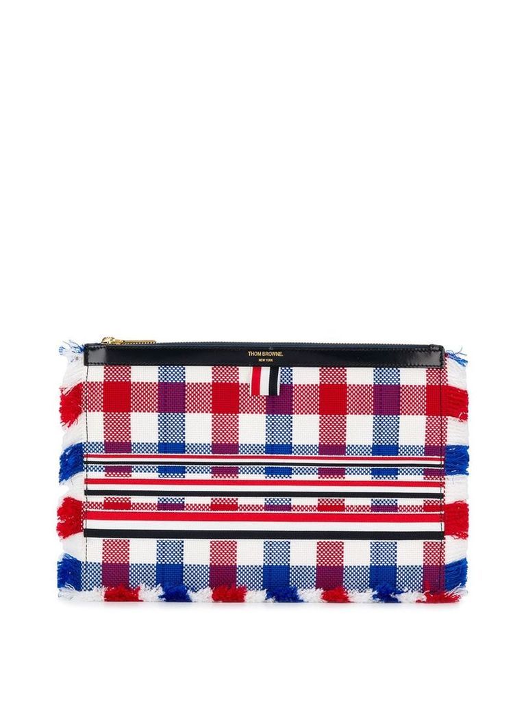 Thom Browne checked clutch - Red