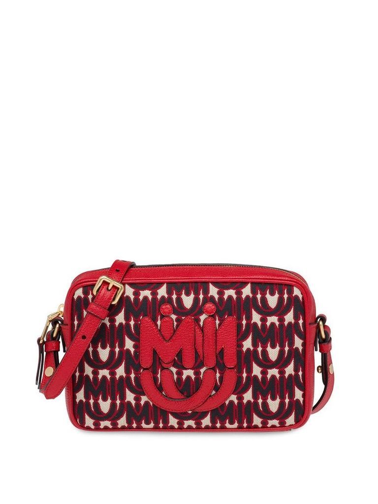 Miu Miu jacquard and Madras leather shoulder bag - Red