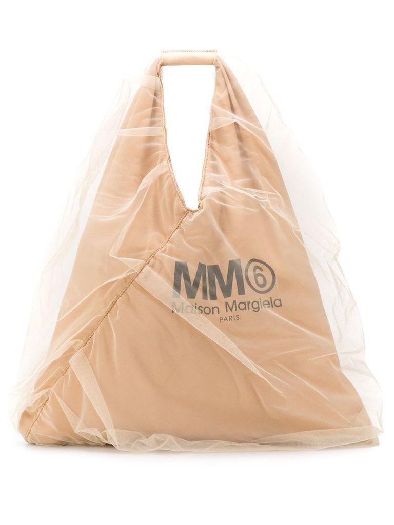 MM6 Maison Margiela organza detailed tote bag - NEUTRALS