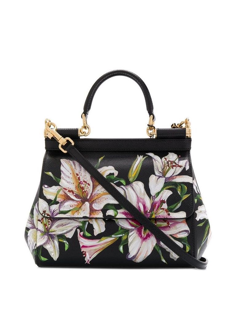 Dolce & Gabbana small floral print Sicily tote bag - Black