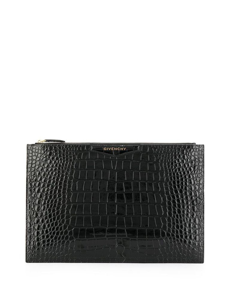 Givenchy croc-effect clutch bag - Black