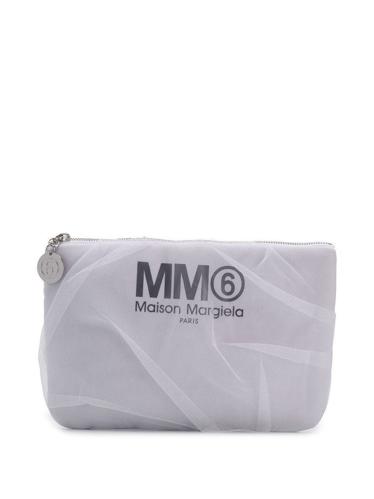 Mm6 Maison Margiela tulle clutch bag - White