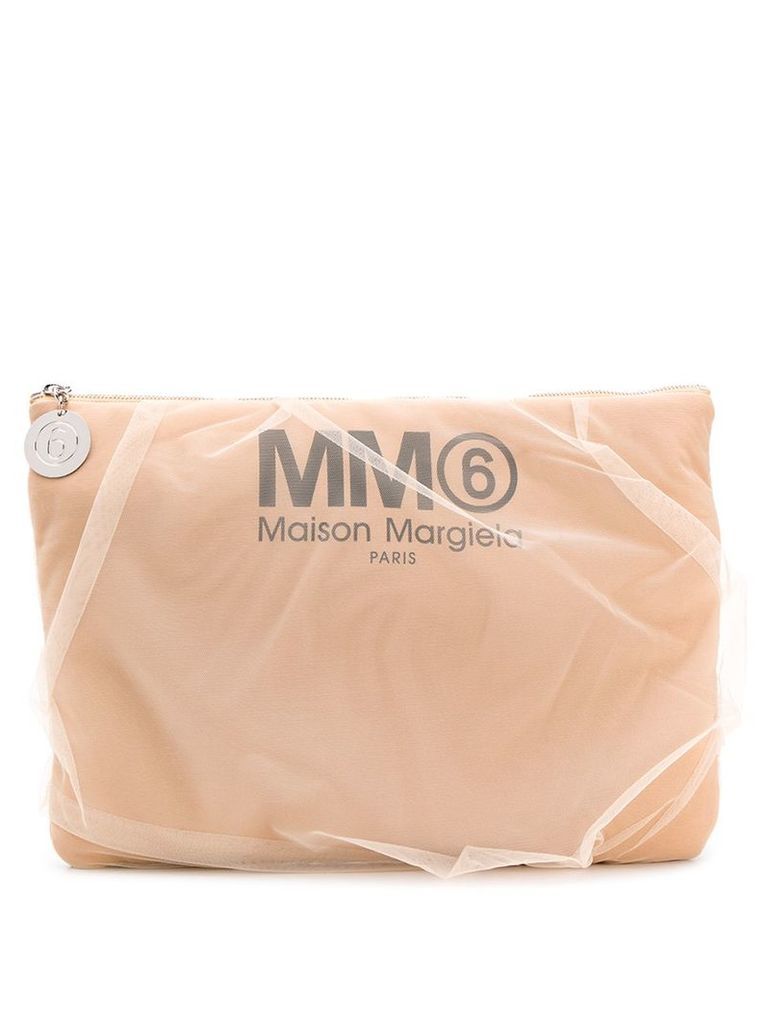 MM6 Maison Margiela tulle clutch bag - Neutrals