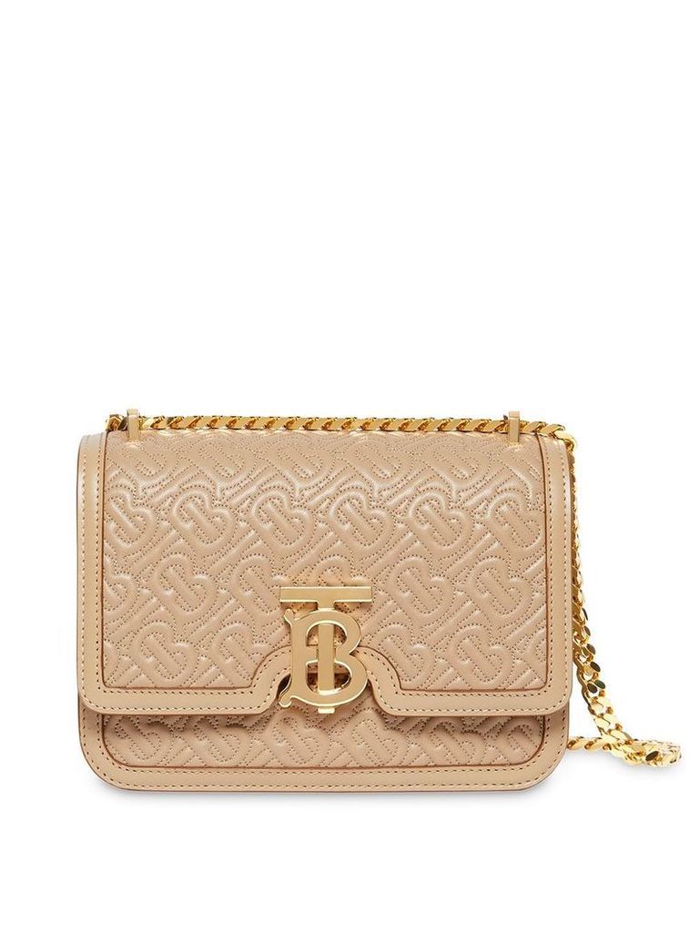 Burberry Small Quilted Monogram Lambskin TB Bag - Neutrals