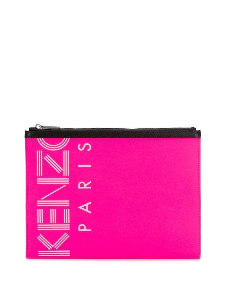 Kenzo logo printed clutch bag - PINK