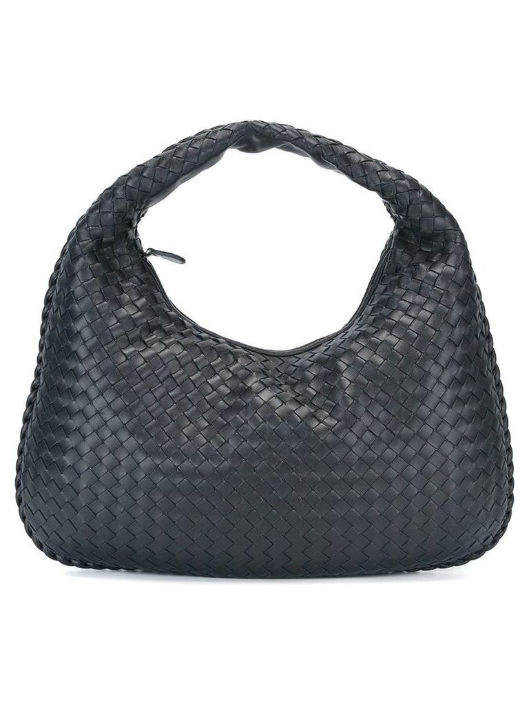Bottega Veneta small woven leather hobo bag - Black