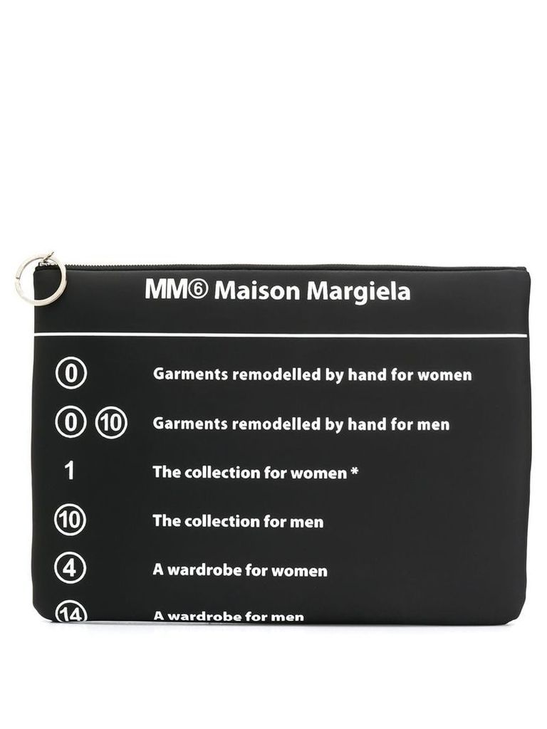 Mm6 Maison Margiela printed clutch bag - Black