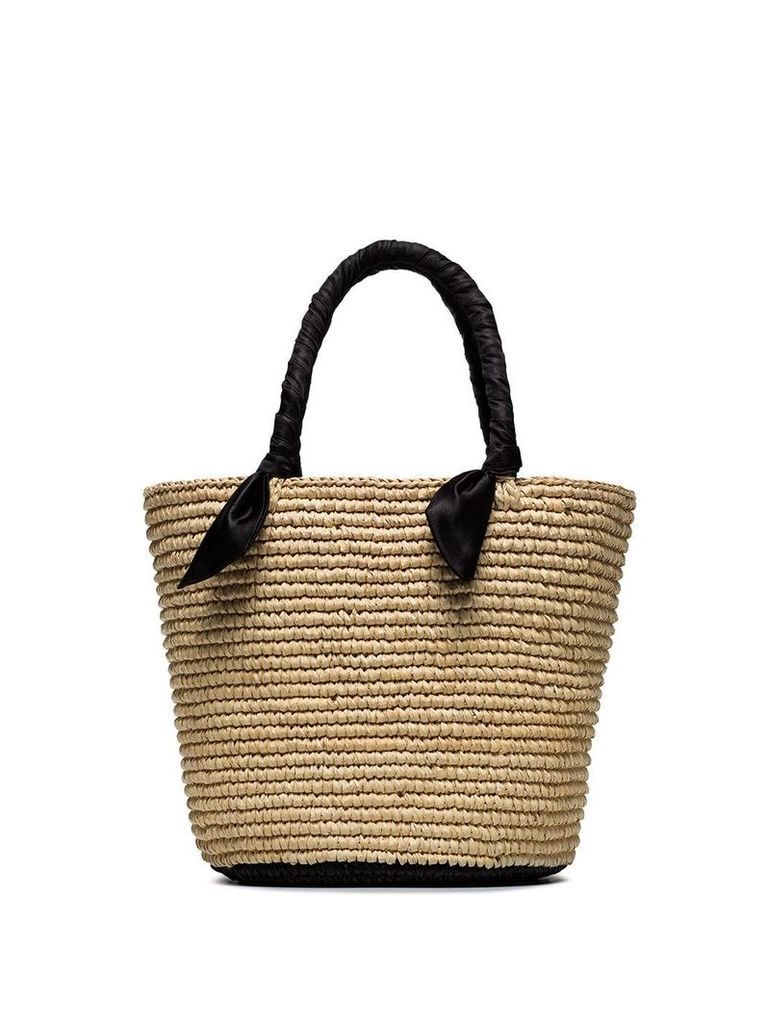 Sensi Studio medium woven basket bag - NEUTRALS