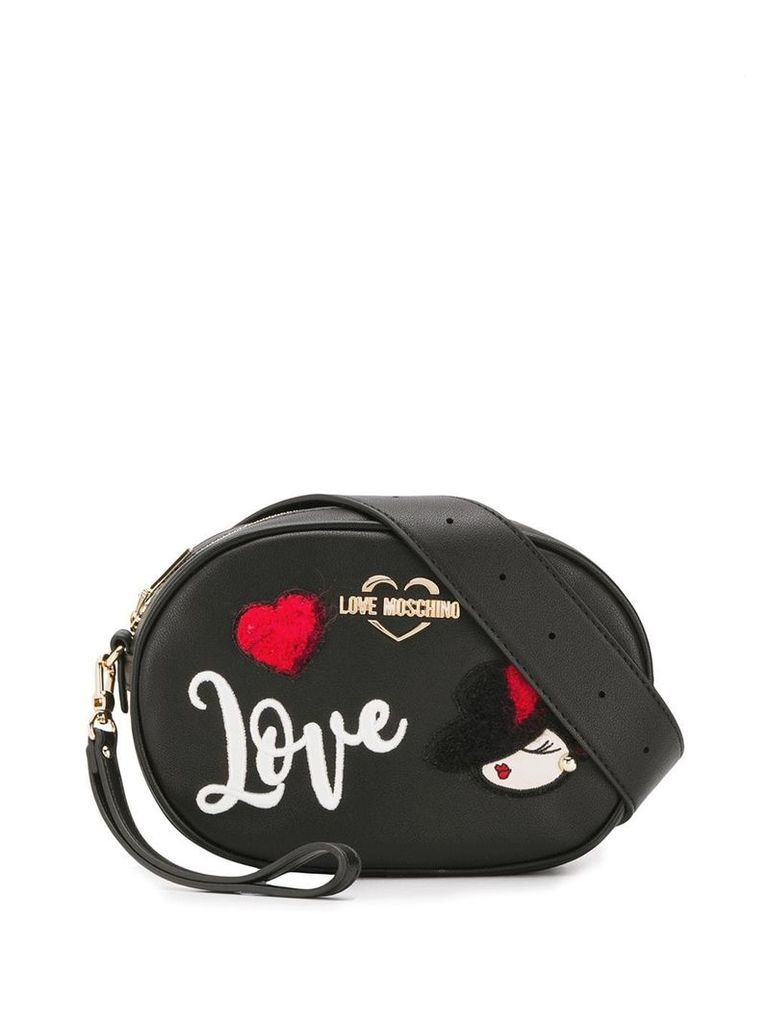 Love Moschino appliqué belt bag - Black