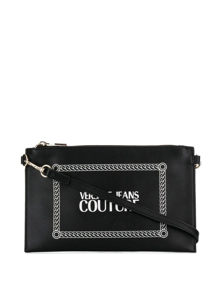 Versace Jeans Couture logo print clutch bag - Black