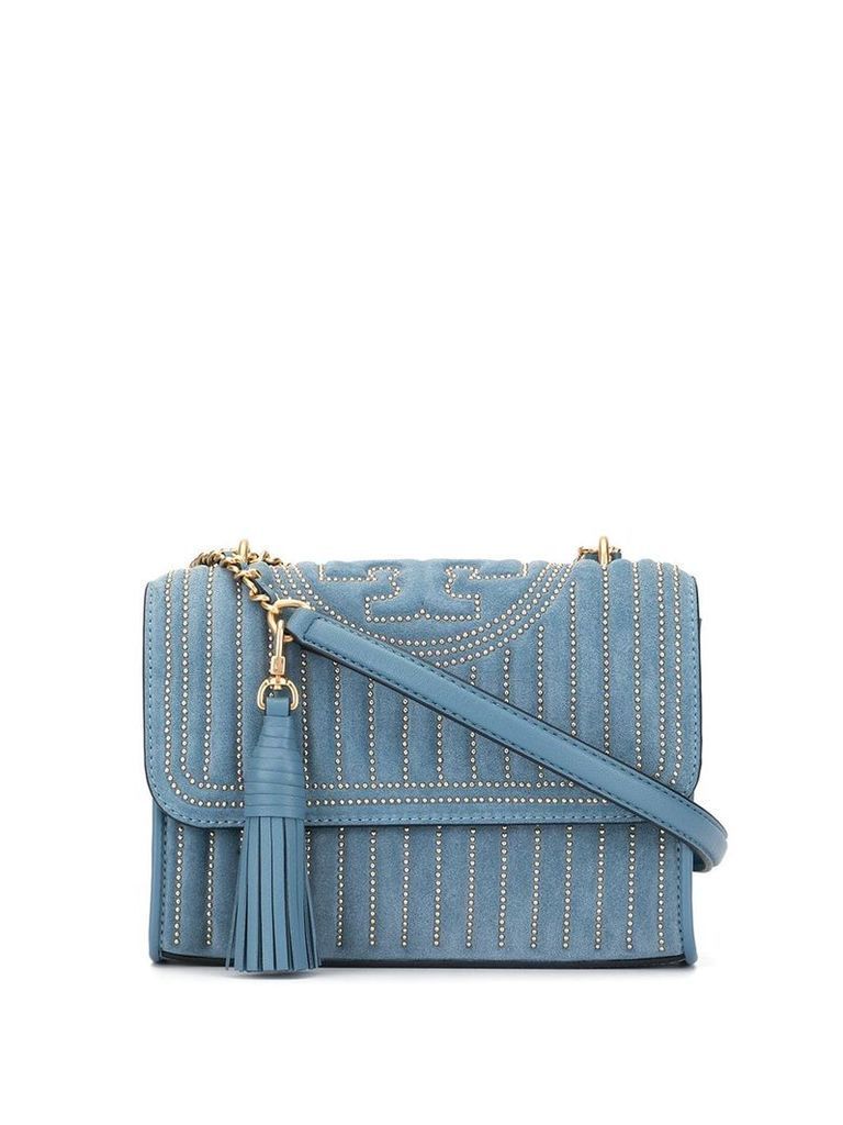 Tory Burch studed quilted shoulder bag - Blue