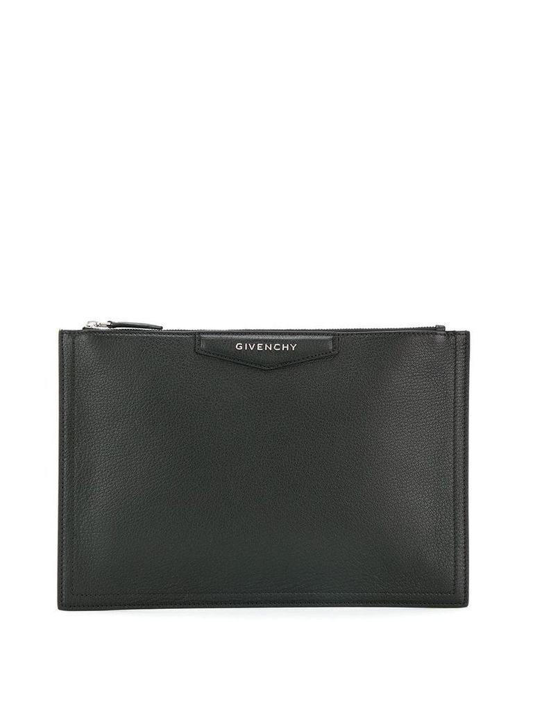 Givenchy logo plaque clutch bag - Black
