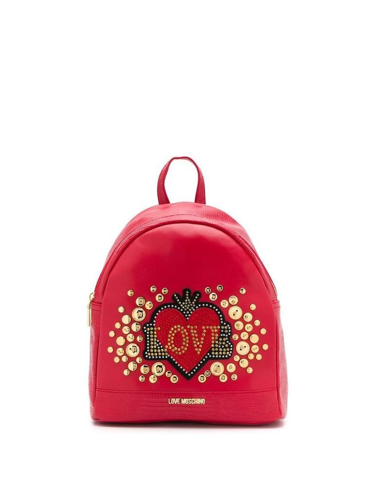 Love Moschino heart logo backpack - Red