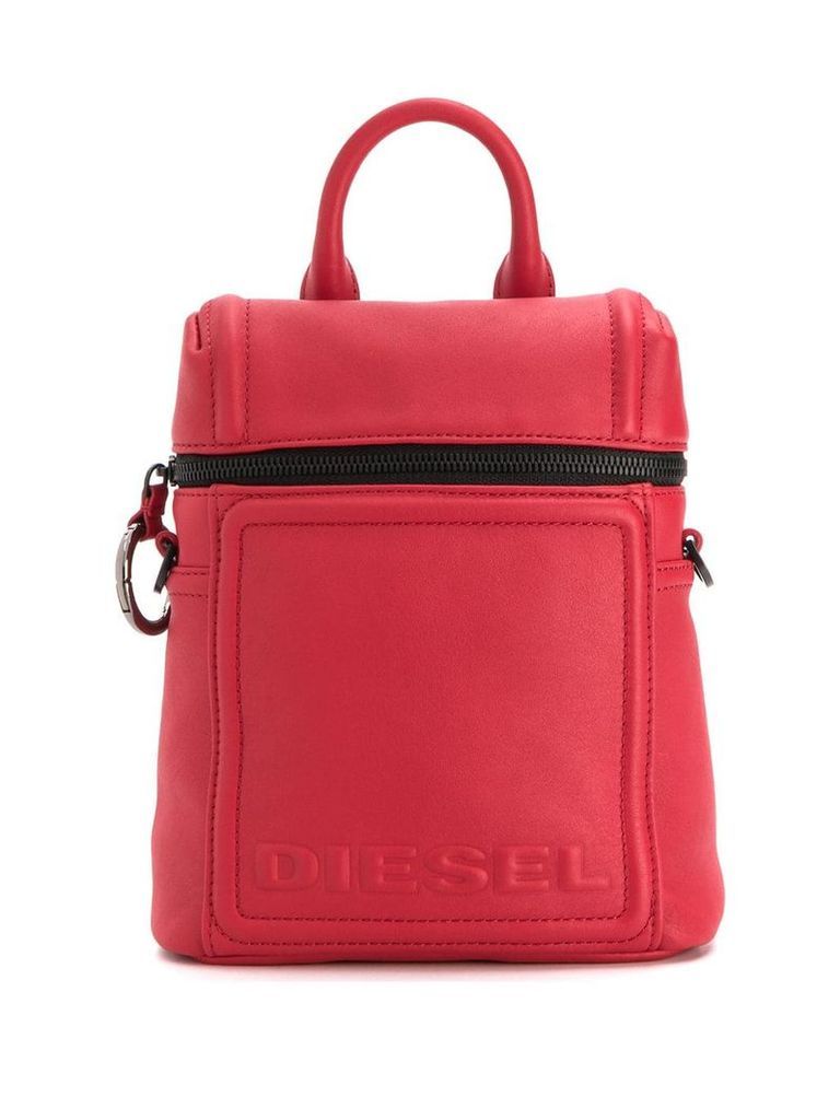 Diesel Compact leather backpack - Red