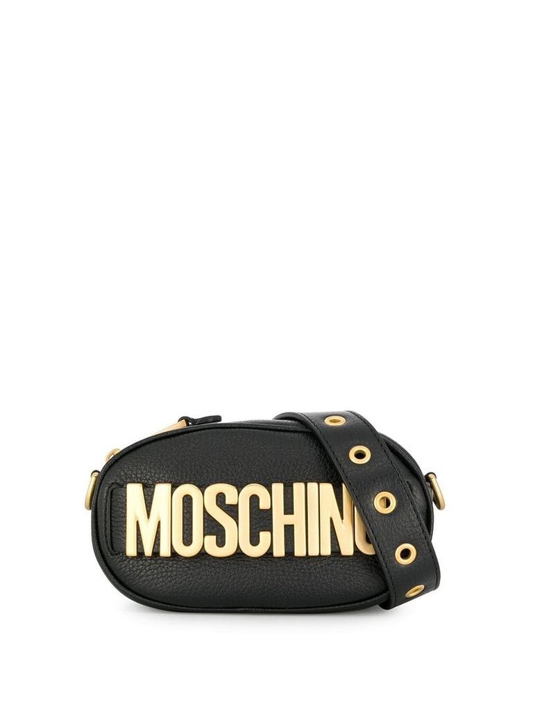 Moschino logo plaque belt bag - Black