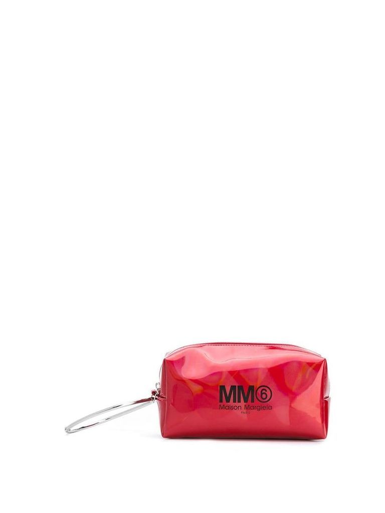 Mm6 Maison Margiela logo zipped clutch - Red