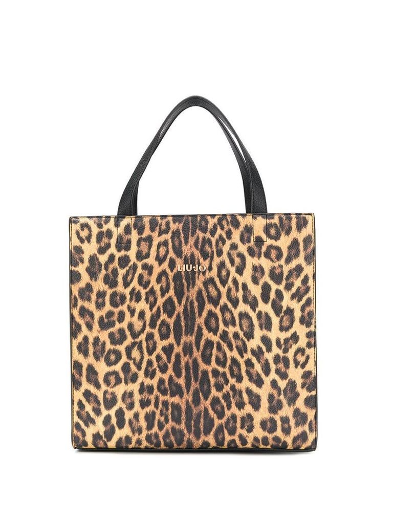 LIU JO leopard print tote bag - Brown