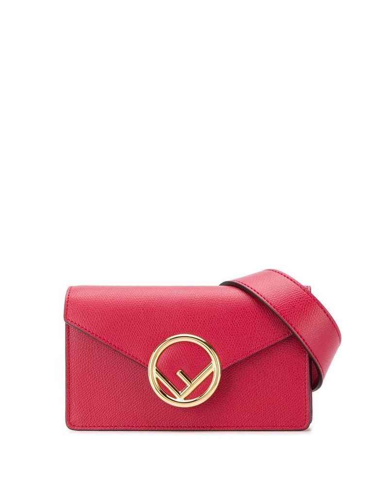 Fendi F logo plaque belt bag - Red