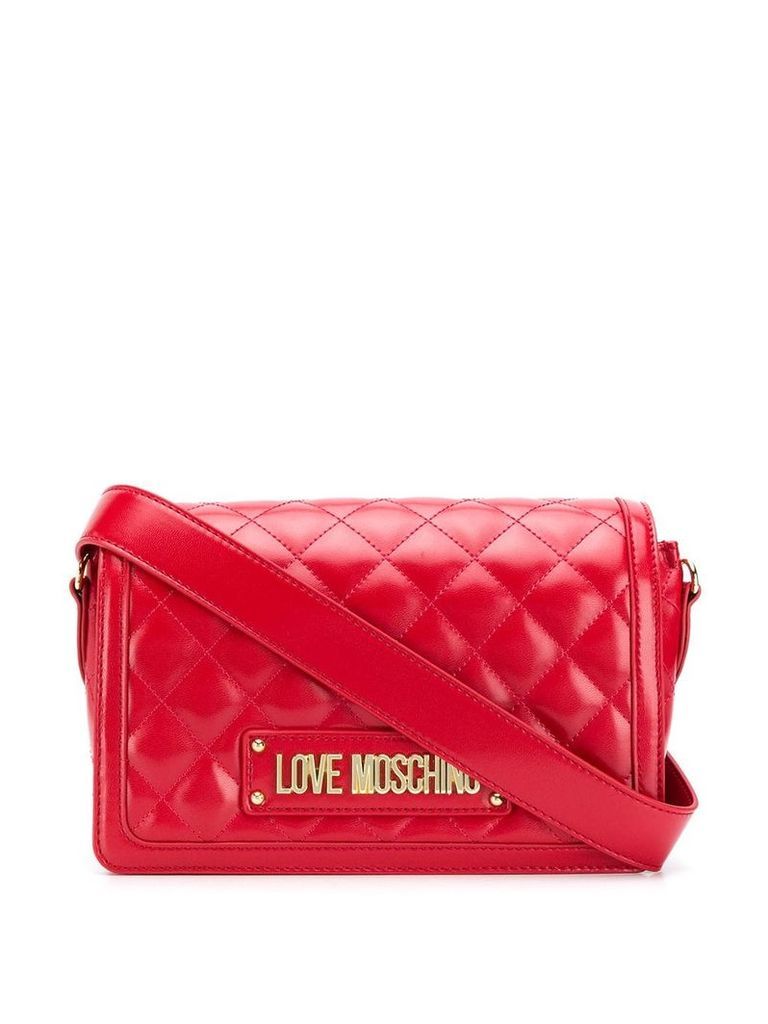 Love Moschino logo quilted bag - Red