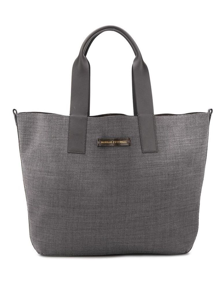 Brunello Cucinelli textured tote bag - Grey