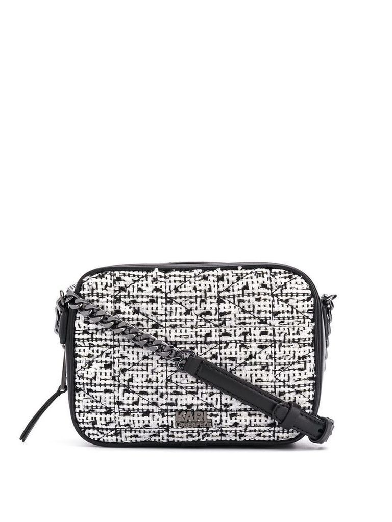 Karl Lagerfeld K/Kuilted tweed camera bag - Black