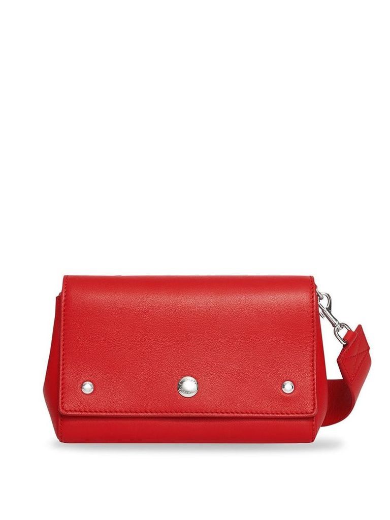 Burberry quote print crossbody bag - BRIGHT MILITARY RED