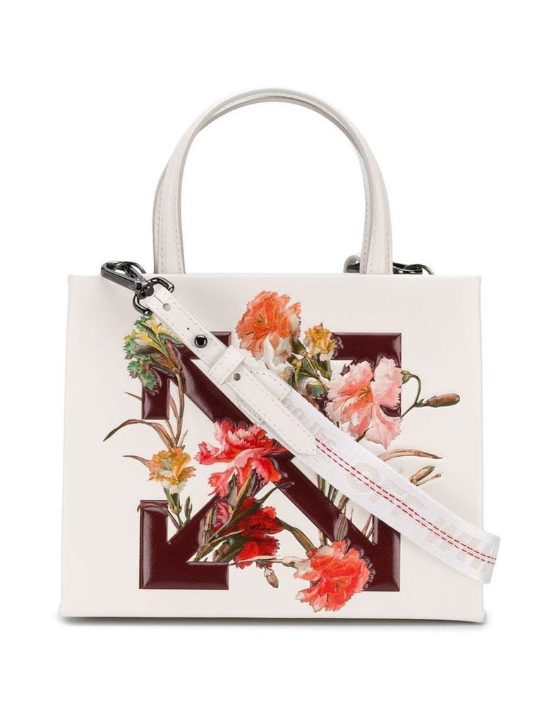Off-White floral-print logo tote bag