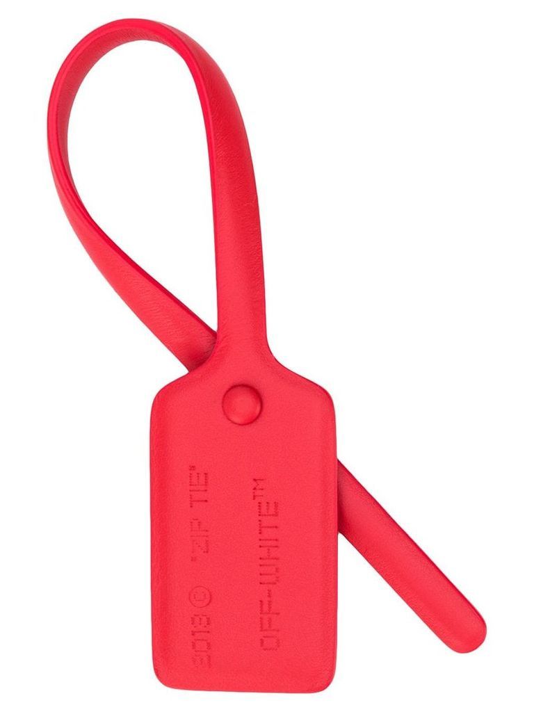 Off-White leather luggage tag - Red