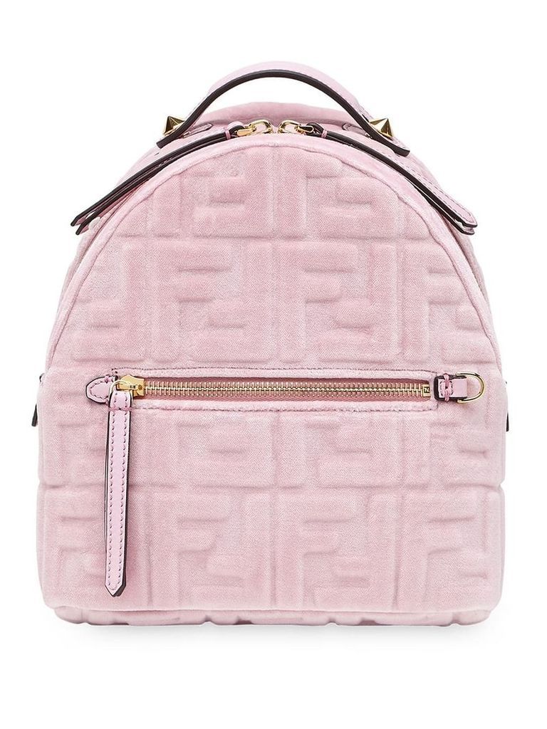 Fendi mini FF velvet backpack - PINK