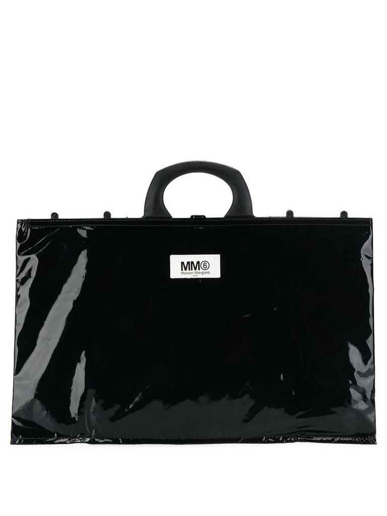 Mm6 Maison Margiela logo patch tote bag - Black